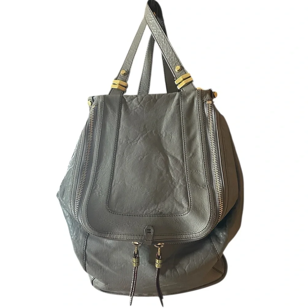 orYANY Zahara Gray Washed Weathered Leather Backpack Bag